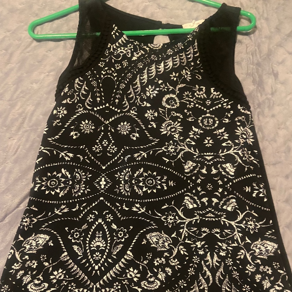 Black and white western tank top